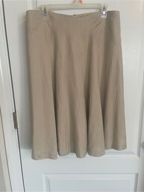Grace Elements Women’s Flare Skirt in Light Tan Linen Size 14